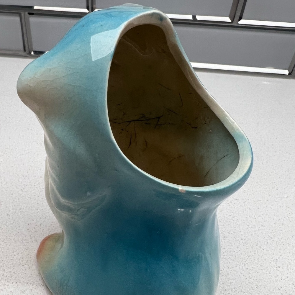 Vintage Persian Cat Kitten Planter MCM 1950s Mid-Century Modern Blue Bud Vase - Picture 9 of 16